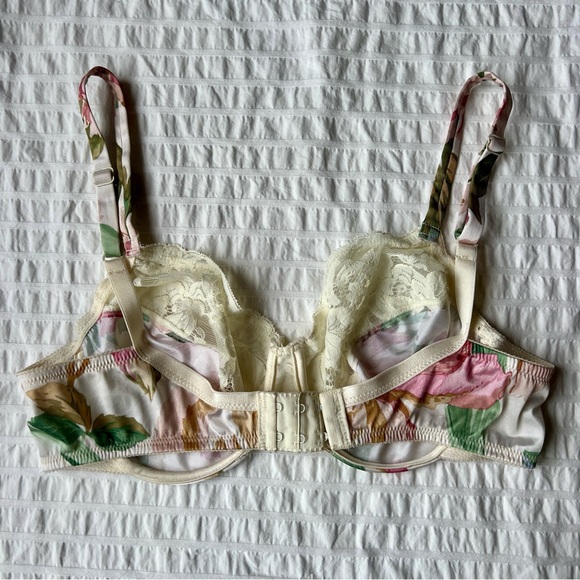 VTG 80s Victoria's Secret Gold Label Floral Unlined Bra, 36C - Picture 4 of 7